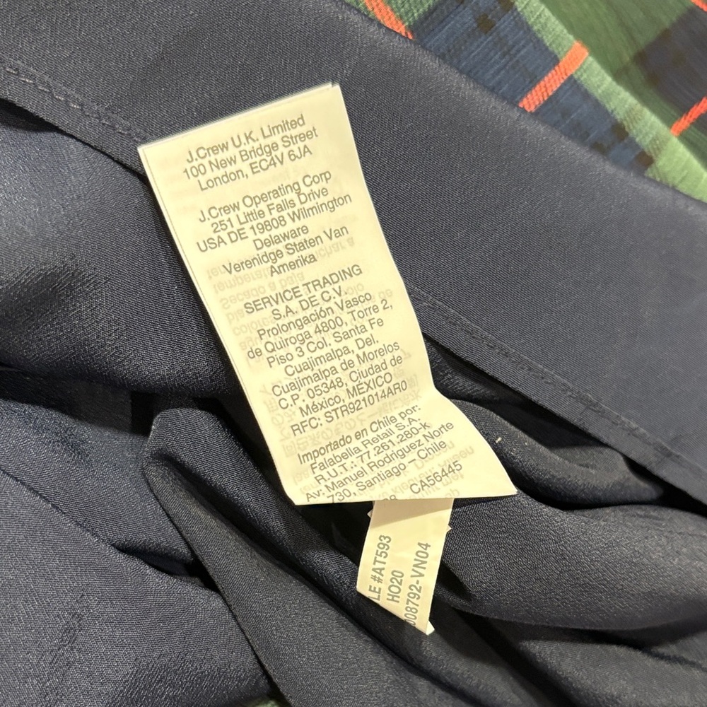 J. Crew Dark Green Plaid Tiered Long Sleeve Dress - Picture 15 of 16